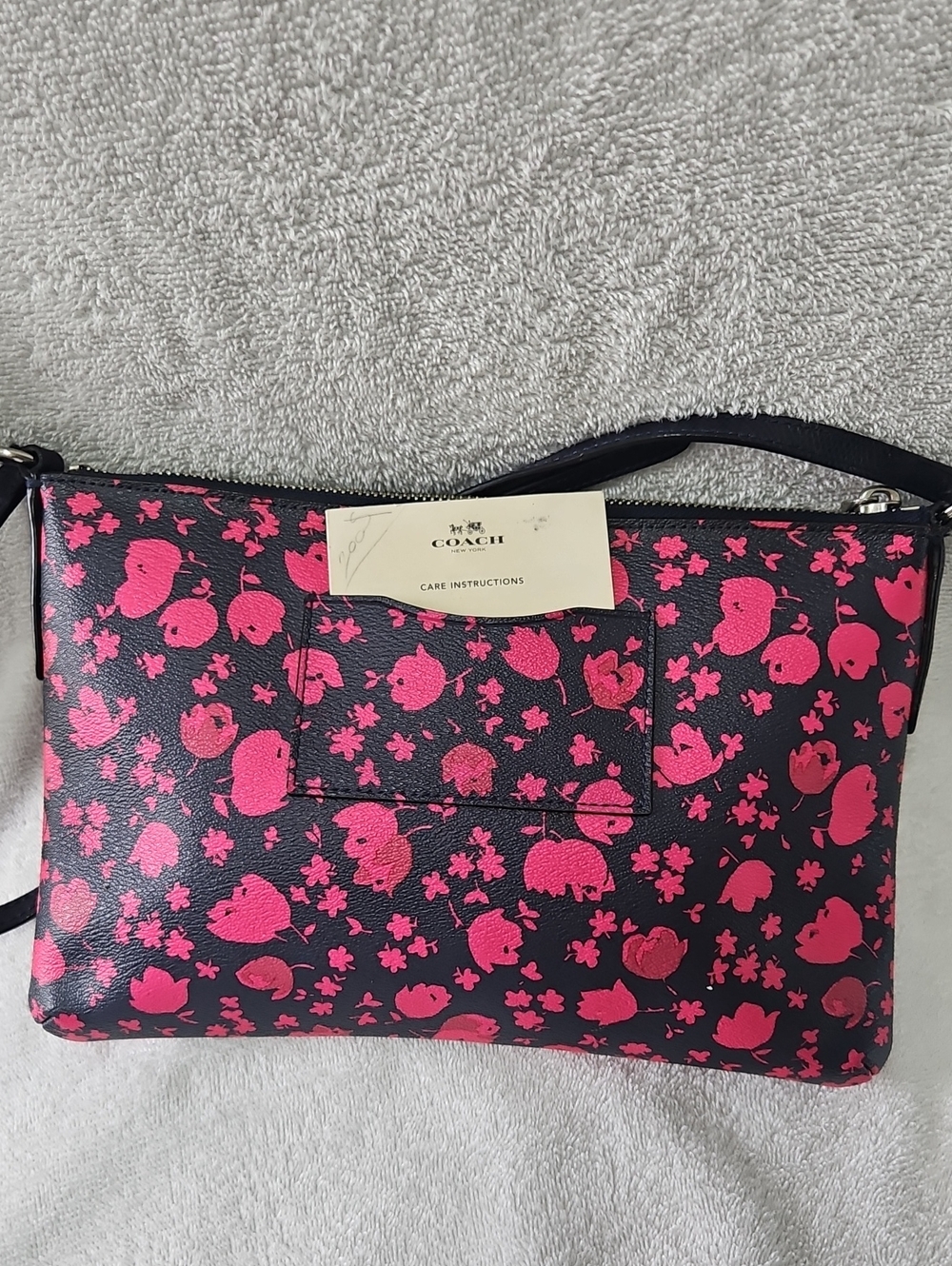 Coach Midnight Blue / Pink Floral Crossbody - Picture 5 of 7
